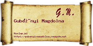 Gubányi Magdolna névjegykártya