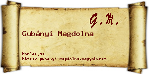 Gubányi Magdolna névjegykártya