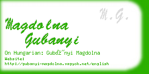 magdolna gubanyi business card